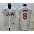 USA Baseball #8 Trea Turner 2023 White World Baseball Classic Stitched Jersey