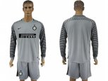 Inter Milan Blank Grey Goalkeeper Long Sleeves Soccer Club Jersey