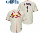 St. Louis Cardinals #1 Ozzie Smith Replica Cream USA Flag Fashion MLB Jersey