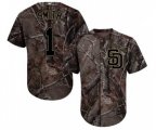 San Diego Padres #1 Ozzie Smith Authentic Camo Realtree Collection Flex Base MLB Jersey