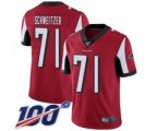 Atlanta Falcons #71 Wes Schweitzer Red Team Color Vapor Untouchable Limited Player 100th Season Football Jersey