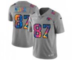 Kansas City Chiefs #87 Travis Kelce Multi-Color 2020 NFL Crucial Catch NFL Jersey Greyheather
