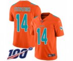 Miami Dolphins #14 Ryan Fitzpatrick Limited Orange Inverted Legend 100th Season Football Jersey