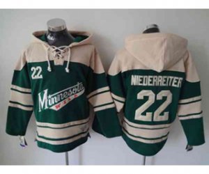 Minnesota Wilds #22 Nino Niederreiter Cream-Green Pullover Hooded