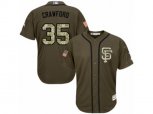 San Francisco Giants #35 Brandon Crawford Authentic Green Salute to Service MLB Jersey