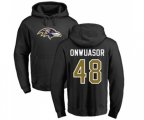 Baltimore Ravens #48 Patrick Onwuasor Black Name & Number Logo Pullover Hoodie