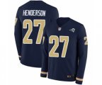 Los Angeles Rams #27 Darrell Henderson Limited Navy Blue Therma Long Sleeve Football Jersey
