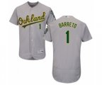 Oakland Athletics Franklin Barreto Grey Road Flex Base Authentic Collection Baseball Player Jersey