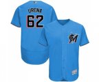 Miami Marlins #62 Jose Urena Blue Alternate Flex Base Authentic Collection Baseball Jersey