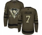 Adidas Pittsburgh Penguins #7 Matt Cullen Authentic Green Salute to Service NHL Jersey