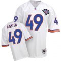 Denver Broncos #49 Dennis Smith White Authentic Throwback NFL Jersey