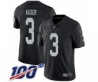 Oakland Raiders #3 Drew Kaser Black Team Color Vapor Untouchable Limited Player 100th Season Football Jersey