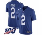 New York Giants #2 Aldrick Rosas Royal Blue Team Color Vapor Untouchable Limited Player 100th Season Football Jersey