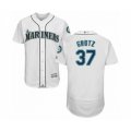 Seattle Mariners #37 Zac Grotz White Home Flex Base Authentic Collection Baseball Player Jersey