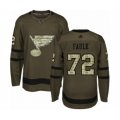 St. Louis Blues #72 Justin Faulk Authentic Green Salute to Service Hockey Jersey