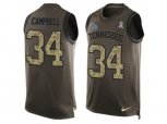 Tennessee Titans #34 Earl Campbell Limited Green Salute to Service Tank Top NFL Jersey