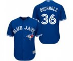 Toronto Blue Jays #36 Clay Buchholz Replica Blue Alternate Baseball Jersey
