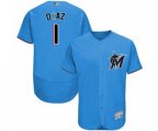 Miami Marlins Isan Diaz Blue Alternate Flex Base Authentic Collection Baseball Player Jersey
