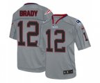 New England Patriots #12 Tom Brady Elite Lights Out Grey Football Jersey