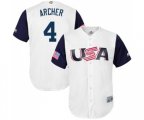 USA Baseball #4 Chris Archer White 2017 World Baseball Classic Replica Team Jersey