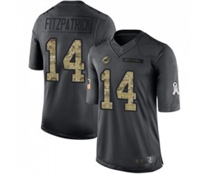 Miami Dolphins #14 Ryan Fitzpatrick Limited Black 2016 Salute to Service Football Jersey