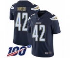 Los Angeles Chargers #42 Uchenna Nwosu Navy Blue Team Color Vapor Untouchable Limited Player 100th Season Football Jersey