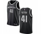 Detroit Pistons #41 Jameer Nelson Swingman Black NBA Jersey - City Edition