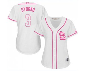 Women\'s St. Louis Cardinals #3 Jedd Gyorko Replica White Fashion Cool Base Baseball Jersey