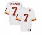 Washington Redskins #7 Joe Theismann White With 50TH Patch Authentic Throwback Football Jersey