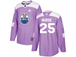 Edmonton Oilers #25 Darnell Nurse Purple Authentic Fights Cancer Stitched NHL Jersey