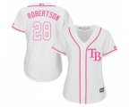 Women's Tampa Bay Rays #28 Daniel Robertson Authentic White Fashion Cool Base Baseball Jersey