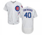 Chicago Cubs #40 Willson Contreras White Home Flexbase Authentic Collection MLB Jersey