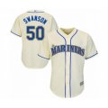 Seattle Mariners #50 Erik Swanson Authentic Cream Alternate Cool Base Baseball Player Jersey
