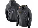 Oakland Raiders #32 Marcus Allen Stitched Black Anthracite Salute to Service Player Performance Hoodie