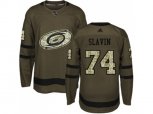Carolina Hurricanes #74 Jaccob Slavin Green Salute to Service Stitched NHL Jerse