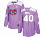 Montreal Canadiens #40 Joel Armia Authentic Purple Fights Cancer Practice NHL Jersey