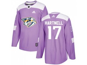 Nashville Predators #17 Scott Hartnell Purple Authentic Fights Cancer Stitched NHL Jersey