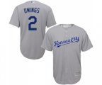 Kansas City Royals #2 Chris Owings Replica Grey Road Cool Base Baseball Jersey