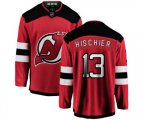 New Jersey Devils #13 Nico Hischier Fanatics Branded Red Home Breakaway Hockey Jersey
