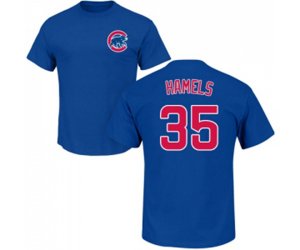 Baseball Chicago Cubs #35 Cole Hamels Royal Blue Name & Number T-Shirt