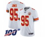 Kansas City Chiefs #95 Chris Jones White Vapor Untouchable Limited Player 100th Season Football Jersey