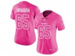 Womens Baltimore Ravens #65 Nico Siragusa Limited Pink Rush Fashion NFL Jersey
