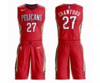New Orleans Pelicans #27 Jordan Crawford Swingman Red Basketball Suit Jersey Statement Edition