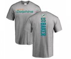 Miami Dolphins #55 Jerome Baker Ash Backer T-Shirt