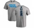 Carolina Panthers #53 Brian Burns Ash Backer T-Shirt
