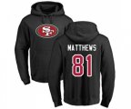 San Francisco 49ers #81 Jordan Matthews Black Name & Number Logo Pullover Hoodie