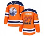 Edmonton Oilers #27 Boyd Gordon Authentic Orange Drift Fashion NHL Jersey