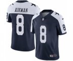 Dallas Cowboys #8 Troy Aikman Navy Blue Throwback Alternate Vapor Untouchable Limited Player Football Jersey
