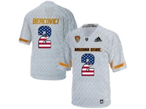 2016 US Flag Fashion Men\'s Arizona State Sun Devils Mike Bercovici #2 Desert Ice College Football Jersey - White