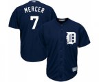 Detroit Tigers #7 Jordy Mercer Replica Navy Blue Alternate Cool Base Baseball Jersey
